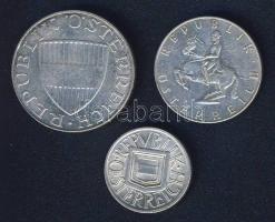 Ausztria 1926-60. 1/2Sch Ag, 5Sch Ag, 10Sch Ag T:2,2/3 Összesen 3klf db Ag!