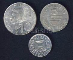 Ausztria 1926-72. 1/2Sch Ag, 5Sch Ag, 10Sch Ag T:2,2/3 Összesen 3klf db Ag!