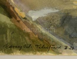 Udvary Pál (1900-1987): Tátrafüred. Akvarell, papír, jelzett, üvegezett fakeretben, 35×49 cm