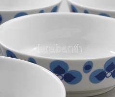 Alföldi köretes tál szett. 6 darab, jelzett, egyik repedt, d: 13 cm