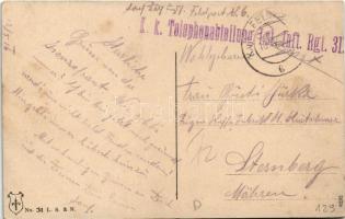 1916 Trieste, Piroscafo "HELOUAN" + "K. k. Telegraphenabteilung Lst. Inft. Rgt. 31.&q...