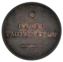 ~1900. "Halbe Tages Arbeit (Fél napi munka)" bronz Dohánygyári bárca, osztrák típus (22mm)...