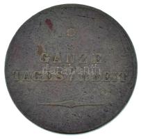 ~1900. "Ganze Tages Arbeit (Egész napi munka)" bronz Dohánygyári bárca, kisméretű osztrák ...