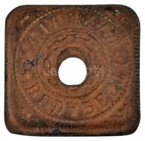 1866. "Budapesti Lánchíd" Cu bárca, négyzetes kivitel, lyukasztással (26x26mm) T:XF