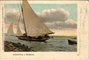 1902 Balaton, Jachtverseny a Balatonon. Ellinger Ede cs. és kir. udvari fényképész kiadása (EK)