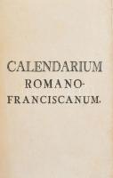 cca 1750 Calendarium Romano-Franciscanum 23p. Zsebnaptár. Fűzve, elvált papírborítóval