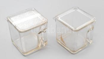 2 db konyhai fűszer edény füllel 12x12 cm tetővel, egyiken kis lepattanással