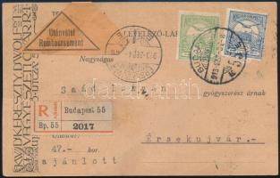 1913 Utánvételes ajánlott levelezőlap 5f+25f bélyeggel bérmentesítve, BUDAPEST - Érsekújvár
