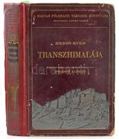 [Sven Hedin (1865-1952)] Hedin, Sven: Transzhimalája. Felfedezések és kalandok Tibetben. Ford.: Kondor Alfréd. Magyar Földrajzi Társaság Könyvtára. Bp., é.n., Lampel R. (Wodianer F. és Fiai), VI+330 p. +46 (41 fekete-fehér képtábla, 4 színes képtábla, 1 színes panorámakép) t. +2 (térképek, az egyik kihajtható térkép) t. Kiadói aranyozott, illusztrált félvászon sorozatkötésben, kopott borítóval, sérült gerinccel, kijáró elülső szennylappal, egy hiányzó táblával.