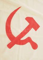 cca 1973 Szovjet tengeralattjáró zászló 95x70 cm lyukakkal