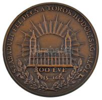 Bozó Gyula (1913-2004) 1986. "Patrona Hungariae / 300 éve szabadult fel Pécs a török hódoltság alól 1543-1686" kétoldalas bronz emlékérem (70mm) T:AU kis ph