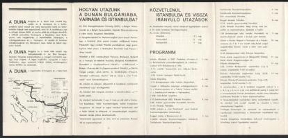 cca 1930 A Dunánál Bulgáriába és Várnába a Fekete -Tengeren Isztanbulba. Bp., Globus-ny., kihajtható...