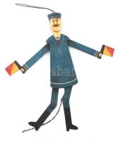 cca 1920 Jelzőmatróz. Fém mozgatható végtagú játék. Jó állapotban, m: 46 cm