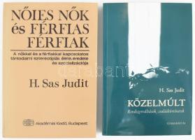 2 db könyv - H. Sas Judit: Közelmúlt. Rendszerváltások, családtörténetek. DEDIKÁLT! Bp., 2003, Új Mandátum Könyvkiadó. Kiadói papírkötés, jó állapotban. + Nőies nők és férfias férfiak. DEDIKÁLT! Bp., 1984, Akadémiai. Kiadói kartonált kötés, jó állapotban.