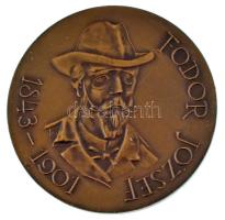 Kiss Nagy András (1930-1997) DN "Fodor József 1843-1901" kétoldalas bronz emlékérem eredeti "ÁPV" tokban (60mm) T:UNC,AU