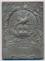 ~1930. "Columbia 1882" a Postagalamb Sport Egyesület ezüstözött bronz plakettje (58x42mm) T:AU