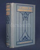 Besant, Annie:  A Study in Consciousness. A Contribution to the Science of Psychology. Second Edition.  London-Benares, 1907. Theosophical Publishing Society. (Printed by WM. Biles and Sons Ltd.) IX + [1] + 460 + [2] p.  A mozgalmas életű Annie Besant (1847-1933) szabadkőműves, harcos ateista, nőjogi mozgalmár, fábiánus szocialista az 1890-es években ismerkedett meg a teozófiával, mélyen beépült az európai ezoterikus mozgalomba, elfoglalva később a Teozófiai Társaság elnöki pozícióját is, majd a brit uralom alatt élő Indiában teozófiai praxisa mellett politikai szerepet is vállalt. Teozófiai értekezése az alvó és az eszmélkedett tudat, az emlékezet, az érzelmek, az akarat misztikus értelmezését nyújtja, oldalszámozáson belül néhány ábrával illusztrálva. A munka első kiadása 1904-ben jelent meg, példányunk a második kiadásból való. A címoldalon régi tulajdonosi bélyegzés és dátumozás.  Poss.: Gyöngyöshalászy Takách Béla. [Gyöngyöshalászy Takách Béla (1874-1947) festő, építész, iparművész. A budapesti József Műegyetemen szerzett diplomája után Alpár Ignác mellett dolgozott Franciaországban, majd tíz évet töltött az Egyesült Államokban, ahol Alfons Mucha tanítványa volt. Kiállításai voltak New York, Boston, Philadelphia és Charleston városaiban. Az 1910-es években tért haza, itthon Széchenyi Bertalan, Dohnányi Ernő, Kozma Jenő villáit tervezte.]  Aranyozott, festett kiadói egészvászon kötésben. Jó példány.