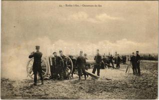 Ecoles a feu. Ouverture du feu / French military, artillery training, opening fire (fl)