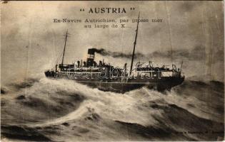 K.u.K. Kriegsmarine S.M. Dampfer XI (ex Austria) / Ex-Navire Autrichien, par grosse mer au large de X... (fl)