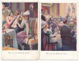 2 db RÉGI művészlap s: Willy Stieborsky / 2 pre-1945 srt motive postcards s: Willy Stieborsky