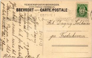 1913 Oslo, Christiania, Kristiania; Det kongelige slot, Vinter / the royal castle in winter