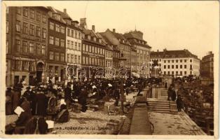 1911 Copenhagen, Kobenhavn; quay, market, shops