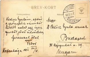 1911 Copenhagen, Kobenhavn; quay, market, shops