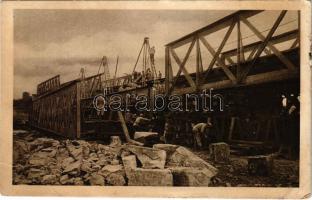 1917 Gesprengte Eisenbahnbrücke bei Nizakowice / Zniszczony most kolejowy kolo Nizankowic / WWI K.u.K. military, blown up railway bridge in Nyzhankovychi (Ukraine) (EB)