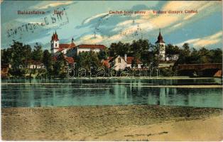 1914 Balázsfalva, Blasendorf, Blaj; látkép Csufud felől nézve, templom / Vedere dinspre Ciufud / general view, church + "KÜKÜLLŐSZEG P.U." (EK)