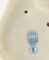 Zsolnay korsós lányka, kézzel festett, jelzett, hibátlan, m: 7,5 cm