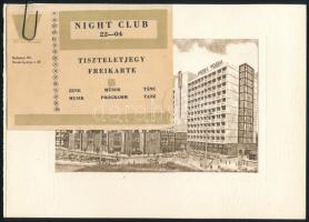 cca 1970-1980 Tiszteletjegy Night Club, Hotel Volga