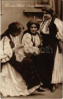 1914 Szelistye, Salistea Sibiului, Saliste; Port din Saliste (Ardeal) Edélyi népviselet, folklór / Transylvanian folklore. Edit. Tip. si Librariei diecezane Caransebes (Karánsebes)