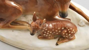 Fasold & Stauch őzpár. Jelzett, kopással, 20x14 cm