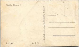 Mohács, Dunai kikötő gőzhajóval. Képzőművészeti Alap (gyűrődések / creases)