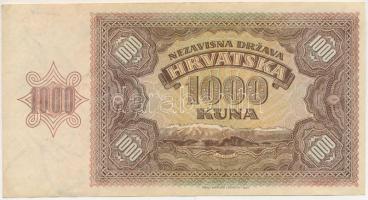 Horvátország / Független Horvát Állam 1941. 1000K "Q" T:F szép papír
Independent State of...