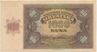 Horvátország / Független Horvát Állam 1941. 1000K "P" T:F szép papír
Independent State of...
