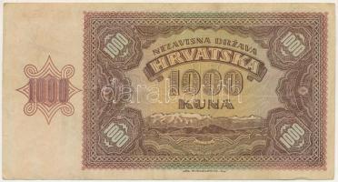 Horvátország / Független Horvát Állam 1941. 1000K "G" T:F szép papír
Independent State of...