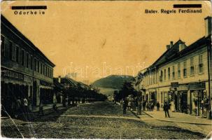 1940 Székelyudvarhely, Odorheiu Secuiesc; Kossuth utca, Bogdán és fia üzlete, fodrász, Fekete Eszti üzlete. Erdélyi Simon kiadása (W.L. ?) 1755. / Bulev. Regele Ferdinand / street, shops (EB)