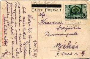 1940 Székelyudvarhely, Odorheiu Secuiesc; Kossuth utca, Bogdán és fia üzlete, fodrász, Fekete Eszti ...