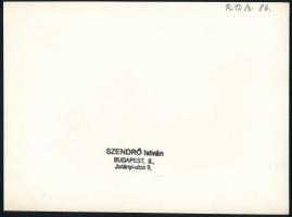 1945 Szendrő István (1908-2000): Budapest, a szétlőtt Kálvin tér, Kecskeméti utca, hátoldalon pecsét...