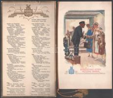 1934 Nord Deutscher Lloyd Bremen Sierra Cordoba hajóján tett utazás menükártyái, 9 db. + Verzeichnis der Teilnehmer. III. Nordkapfahrt 1934 mit dem Dampfer Sierra Córdoba vom 4. August bis 20. August.