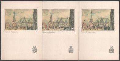 1934 Nord Deutscher Lloyd Bremen "Sierra Cordoba" hajóján tett utazás menükártyái, 9 db. +...