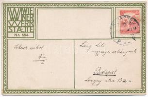 1917 Osterkarte. Wiener Werkstätte No. 554. s: Mela Koehler (EK)