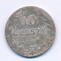 Lengyelország / Kongresszusi Lengyelország 1840MW 10gr Ag T:F  Poland / Congress Poland 1840MW 10 Groszy Ag C:F Krause KM#113a