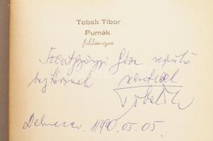 Tobak Tibor 3 kötete, egyik dedikált: Pumák földön égen. Tobak Tibor (1921-2001) vitéz, a Magyar Kir...