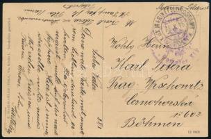 1915 Tábori posta képeslap K.u.K. MARINEFELDPOSTAMT / POLA , K.u.K. Kriegsmarine / Dampfer XIV