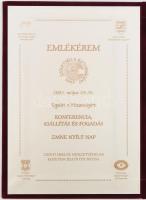 2003 ZMNE emlékérem, Szövetség a Biztonságért, bronz, bársonyborítású tokba ragasztva, d: 9 cm