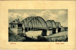 Zenta, Senta; Tisza híd. Ferenczy Gyula kiadása / Tisa bridge (ázott / wet damage)