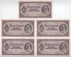 1945. 100P (5x) sorszámkövetők "E 262 027695 - E 262 027699" T:AU Adamo P18