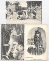 Régi érdekes francia képeslapok reprintjei, 52 db